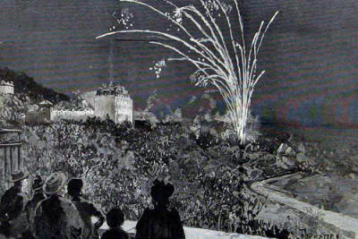 Birthday party fireworks for Princess Beatrice during the stay in 1891