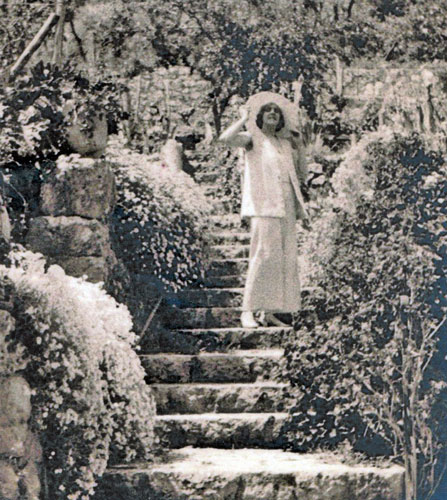 Winifred on the garden steps around 1932
