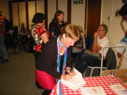 Julia Stagg at the launch of her third book